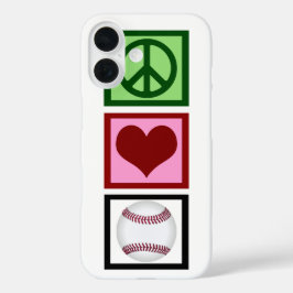 Peace Love Baseball iPhone 16 Hoesje