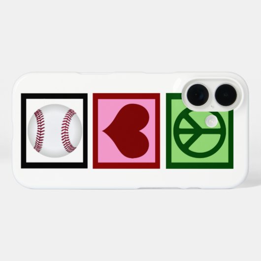 Peace Love Baseball Case-Mate iPhone Case (Achterkant (horizontaal))