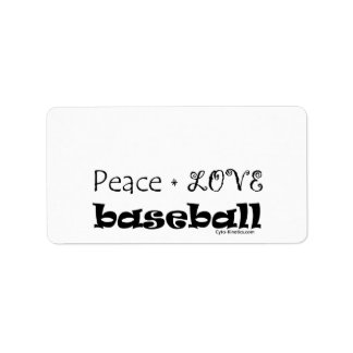 Peace Love Baseball Etiket