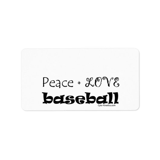 Peace Love Baseball Etiket (Voorkant)