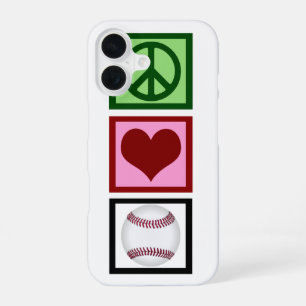 Peace Love Baseball iPhone 16 Hoesje