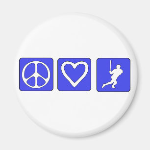 Peace Love Baseball Magneet