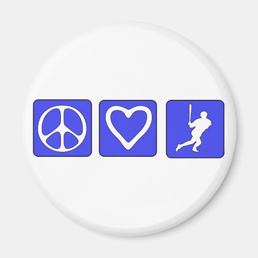 Peace Love Baseball Magneet (Voorkant)