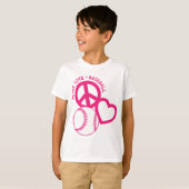 Peace-Love-Baseball, meloen T-shirt (Voorkant volledig)