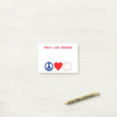 Peace Love Baseball Memo Post-it® Notes (Op bureau)