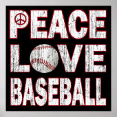 PEACE LOVE BASEBALL POSTER (Voorkant)