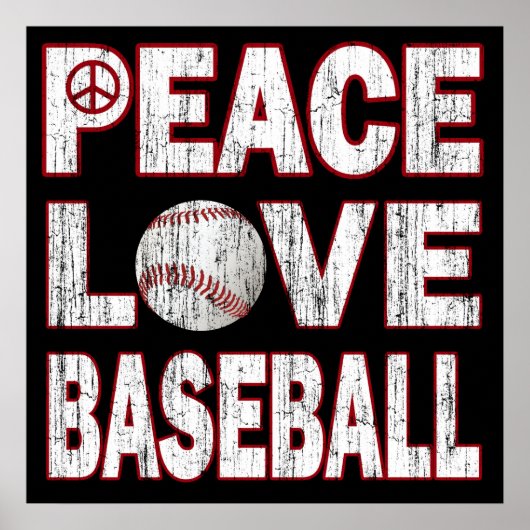 PEACE LOVE BASEBALL POSTER (Voorkant)