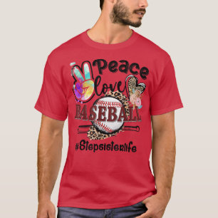 Peace Love Baseball Stepzus Life Ma Grandma Le T-shirt