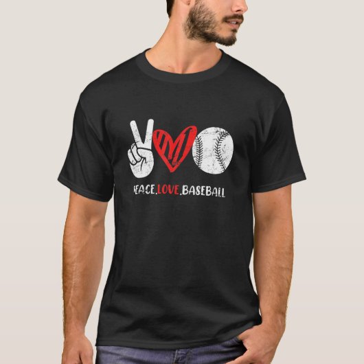 Peace Love Baseball T-shirt (Voorkant)