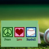 Peace Love Baseball Team Green Kerstmis Kaart