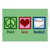 Peace Love Baseball Team Green Kerstmis Kaart (Voorkant Horizontaal)