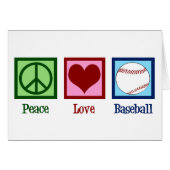 Peace Love Baseball Team Holiday Kaart (Voorkant Horizontaal)