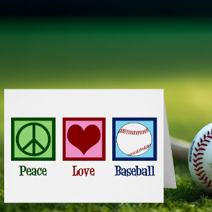 Peace Love Baseball Team Holiday Kaart