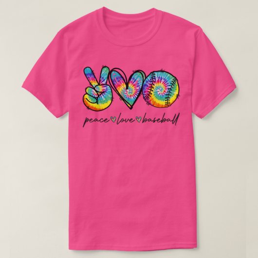Peace Love Baseball Tie Dye Cute Baseball Lovers  T-shirt (Design voorkant)