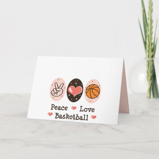 Peace Love Basketbal Blank Wenskaart Kaart (Achterkant)