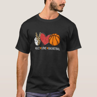 Peace Love Basketbal Grappige Bal Lover Speler TS T-shirt