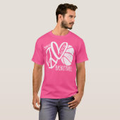 Peace Love Basketbal Vector T-shirt (Voorkant volledig)