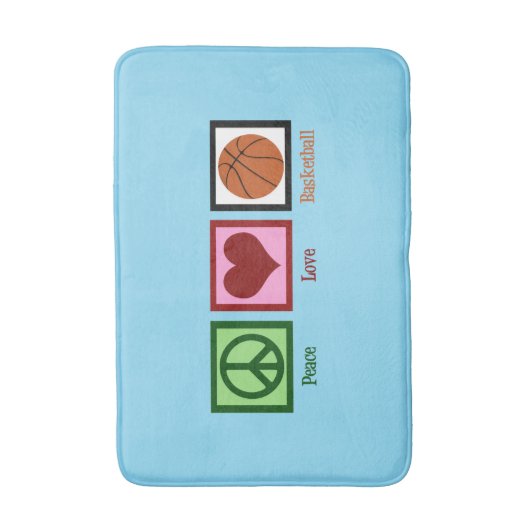 Peace Love Basketball Badmat (Voorkant Verticaal)