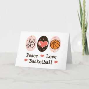 Peace Love Basketball Blank Wenskaart Kaart