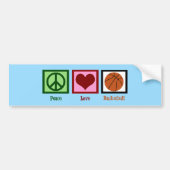 Peace Love Basketball Blue Bumpersticker (Voorkant)