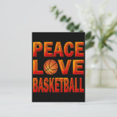 PEACE LOVE BASKETBALL BRIEFKAART (Staand voorkant)