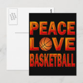 PEACE LOVE BASKETBALL BRIEFKAART (Voorkant / Achterkant)