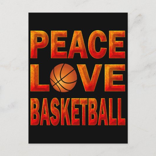PEACE LOVE BASKETBALL BRIEFKAART (Voorkant)