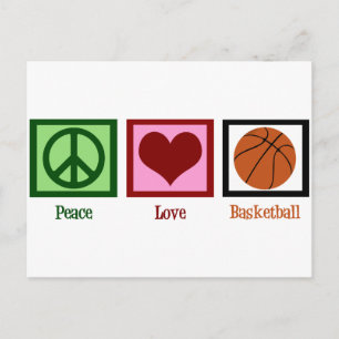 Peace Love Basketball Briefkaart