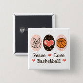 Peace Love Basketball Button (Voorkant /achterkant)