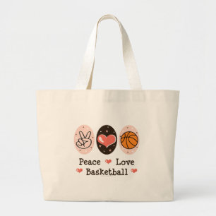 Peace Love Basketball Canvas tas