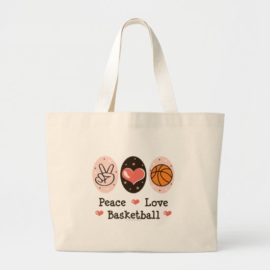 Peace Love Basketball Canvas tas (Voorkant)