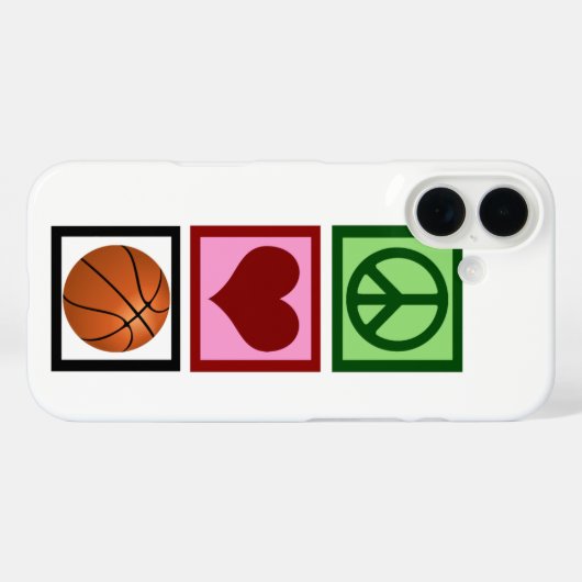 Peace Love Basketball Case-Mate iPhone Case (Achterkant (horizontaal))