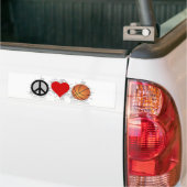 Peace Love Basketball Emblem Bumpersticker (Op Truck)