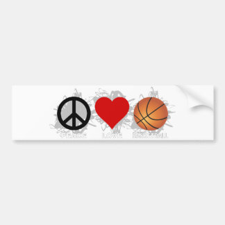 Peace Love Basketball Emblem Bumpersticker