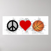 Peace Love Basketball Emblem Poster (Voorkant)