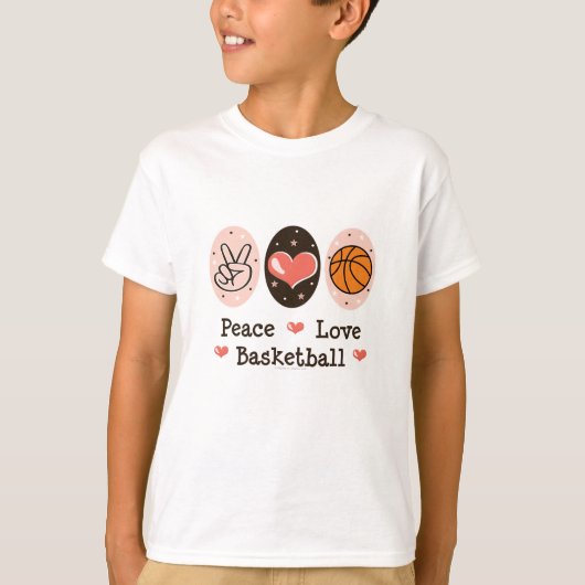Peace Love Basketball Kinder Sweatshirt (Voorkant)