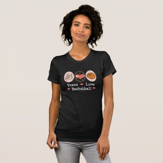 Peace Love Basketball Layered T-shirt (Voorkant volledig)