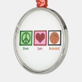 Peace Love Basketball Metalen Ornament (Links)