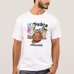 Peace Love Basketball Nannie Life Ma Grandma Leop T-shirt