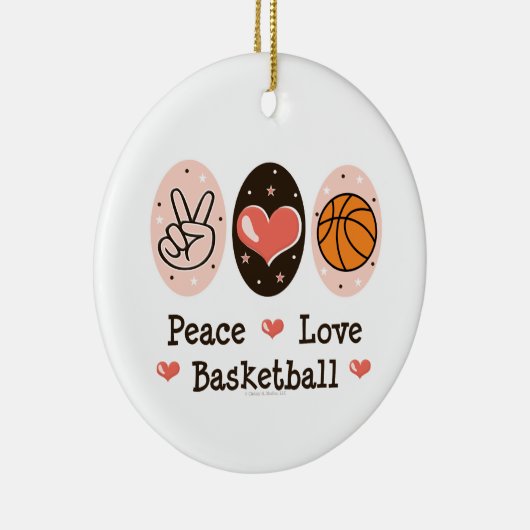 Peace Love Basketball Ornament (Rechts)