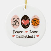 Peace Love Basketball Ornament (Voorkant)