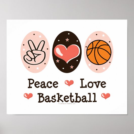 Peace Love Basketball Poster (Voorkant)