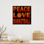 PEACE LOVE BASKETBALL POSTER (Keuken)