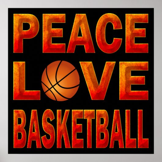 PEACE LOVE BASKETBALL POSTER (Voorkant)