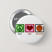 Peace Love Basketball Ronde Button 5,7 Cm (Voorkant /achterkant)
