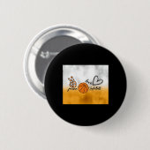 Peace Love Basketball Ronde Button 5,7 Cm (Voorkant /achterkant)