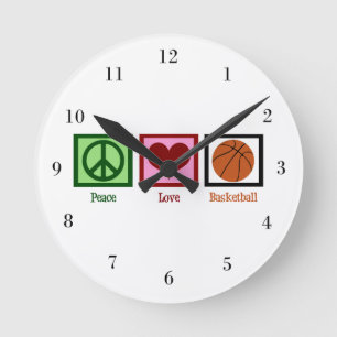 Peace Love Basketball Ronde Klok