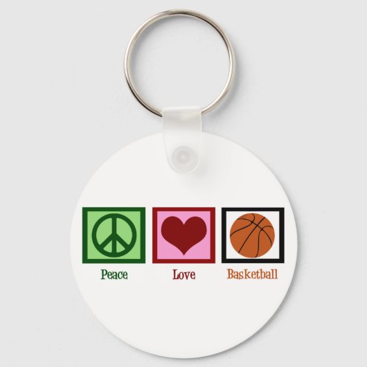 Peace Love Basketball Sleutelhanger (Voorkant)