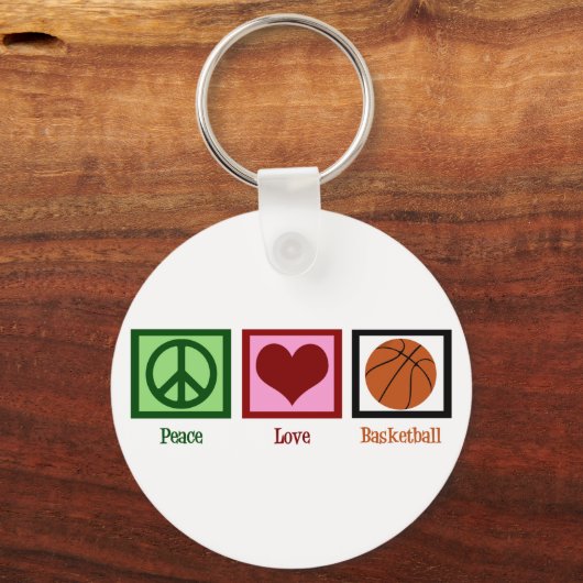 Peace Love Basketball Sleutelhanger (Voorkant)