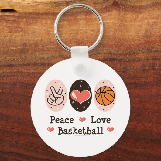 Peace Love Basketball Sleutelhanger (Voorkant)